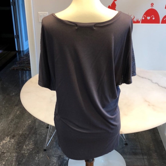 NWOT Velvet charcoal sequin front rayon tee. M - Picture 3 of 7